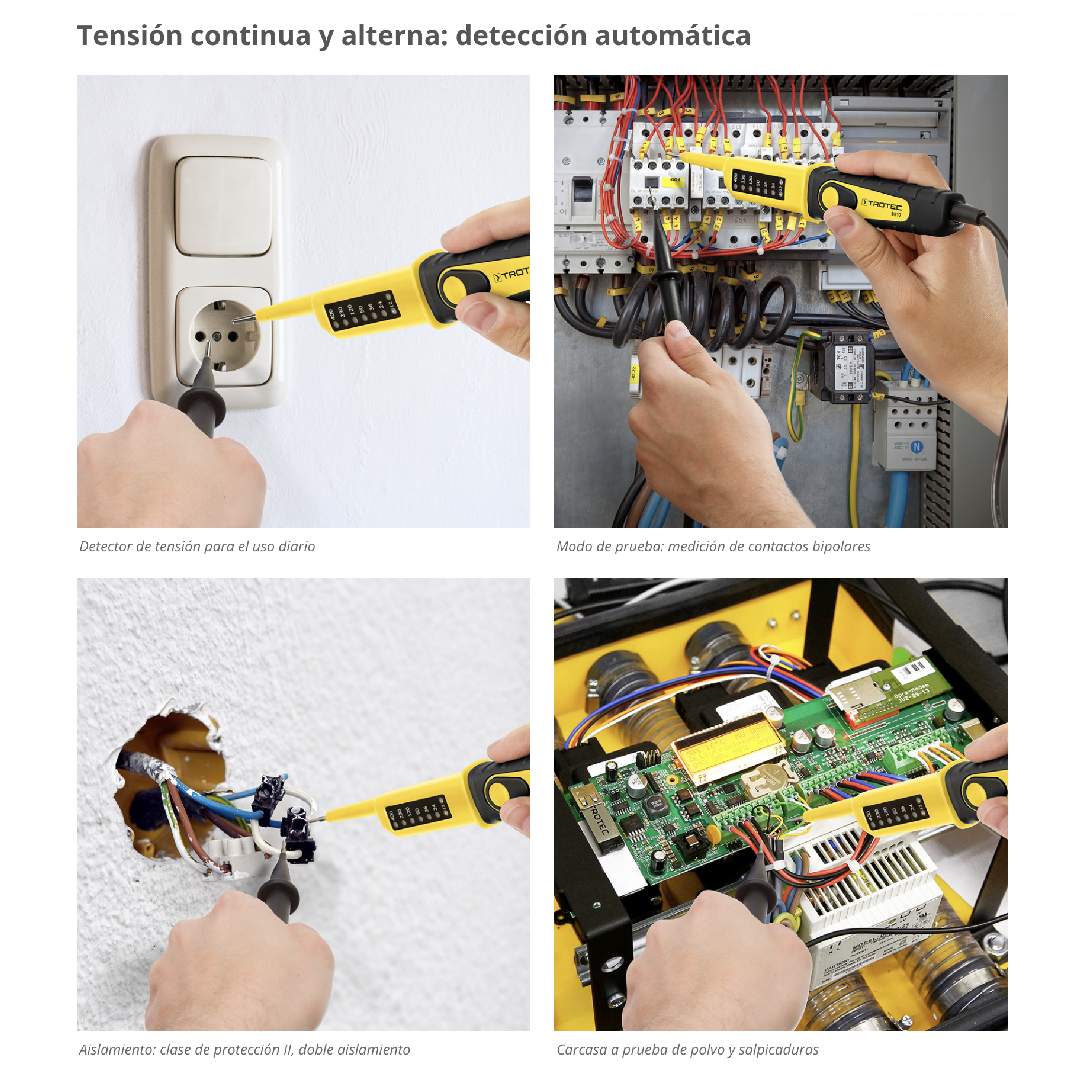 Foto 3 pulgar | Detector de Tensión Trotec BE 17 Bipolar con Alarma sin Uso de Batería 12 - 400v Cat III 400v