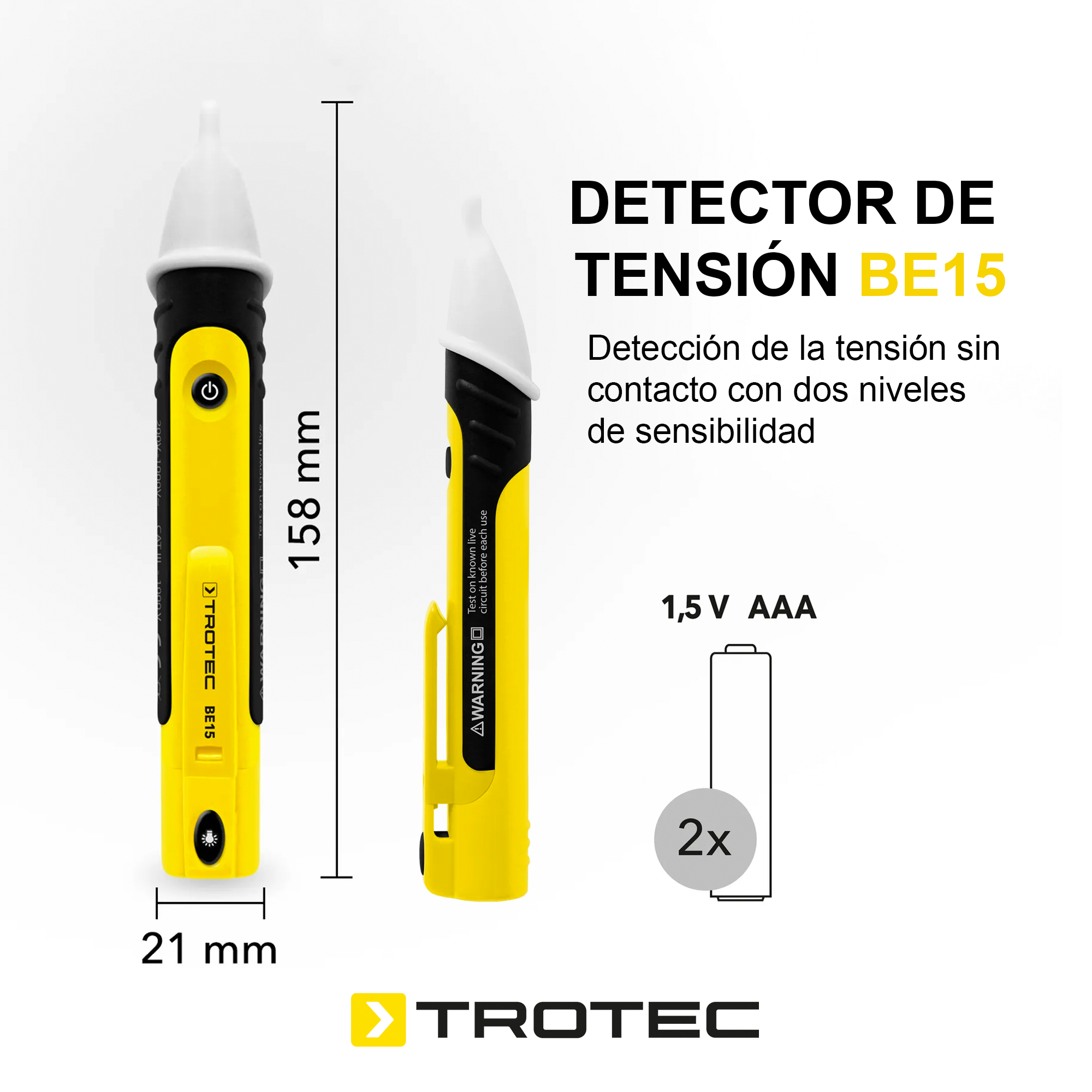 Foto 3 pulgar | Detector de Voltaje Trotec con Lámpara