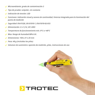 Foto 4 | Detector de Voltaje Sensibilidad 200v y 24v con Lampara Catiii 1000v/ Cativ 600v Be15 Trotec