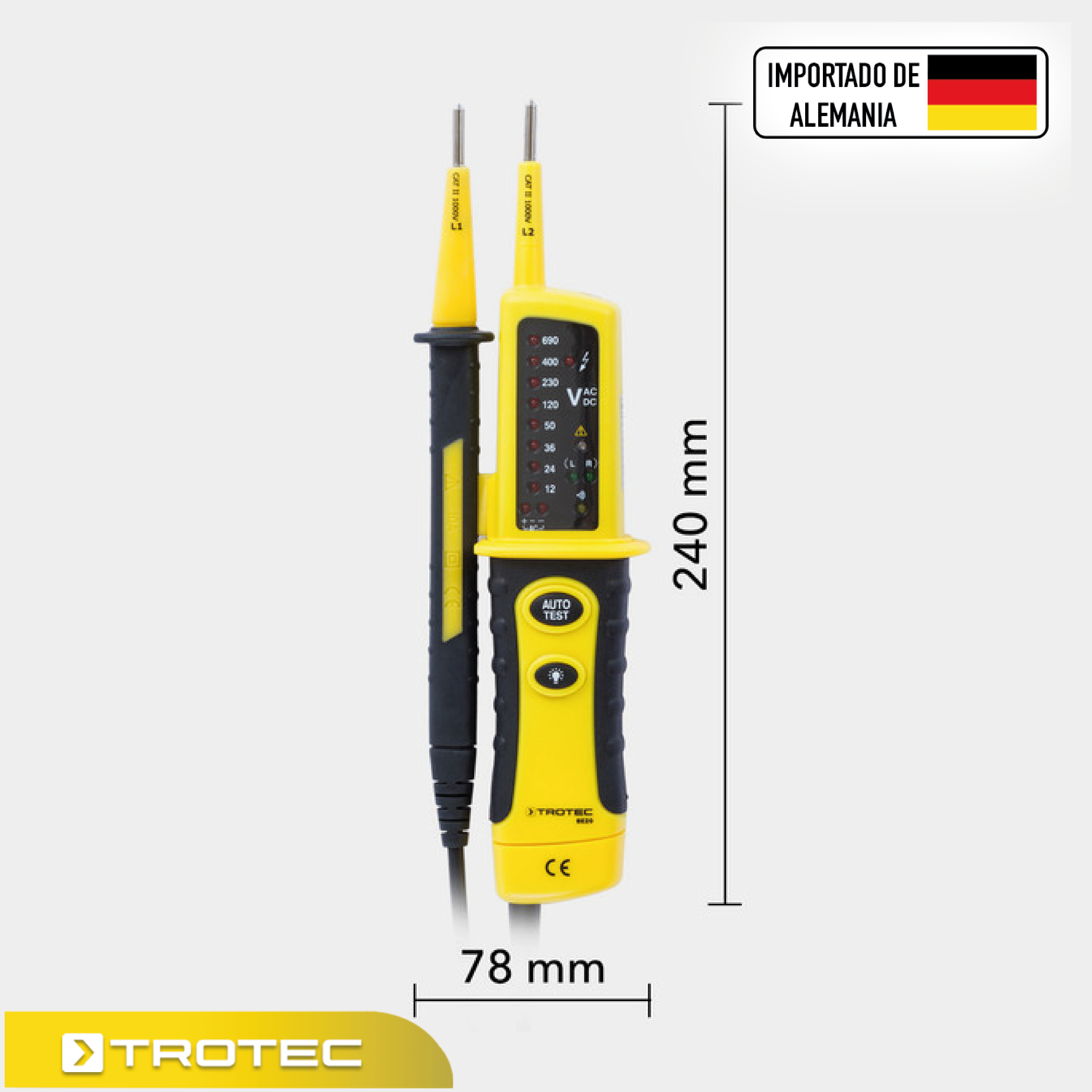 Foto 2 | Detector de Voltaje AC DC y Probador de Giro Trifásico Trotec BE20