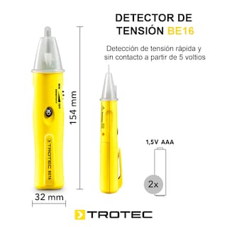 Foto 2 | Detector de Tensión Alterna con Alarma Óptica y Acústica 5v – 1000v Ca / 50hz – 400hz Cat Iv (1000v) Be16 Trotec