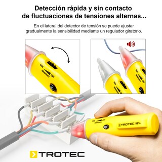Foto 3 | Detector de Tensión Alterna con Alarma Óptica y Acústica 5v – 1000v Ca / 50hz – 400hz Cat Iv (1000v) Be16 Trotec
