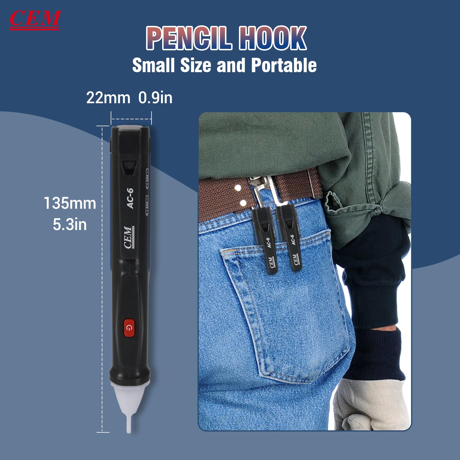 Foto 7 | Detector De Tensión Pen Cem Ac-6 Sin Contacto 50 V-1000 V Ac - Venta Internacional.