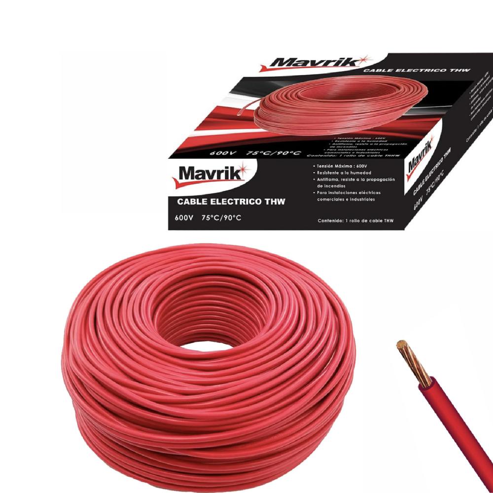 Cable Eléctrico Adir de Cobre Tipo Thw Cal. 12 100 Metros Rojo