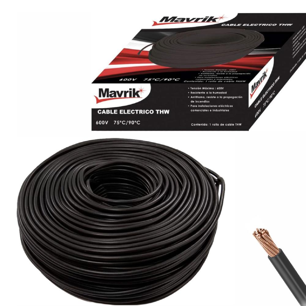 Cable Eléctrico Adir de Cobre Tipo Thw Cal. 12 100 Metros Negro