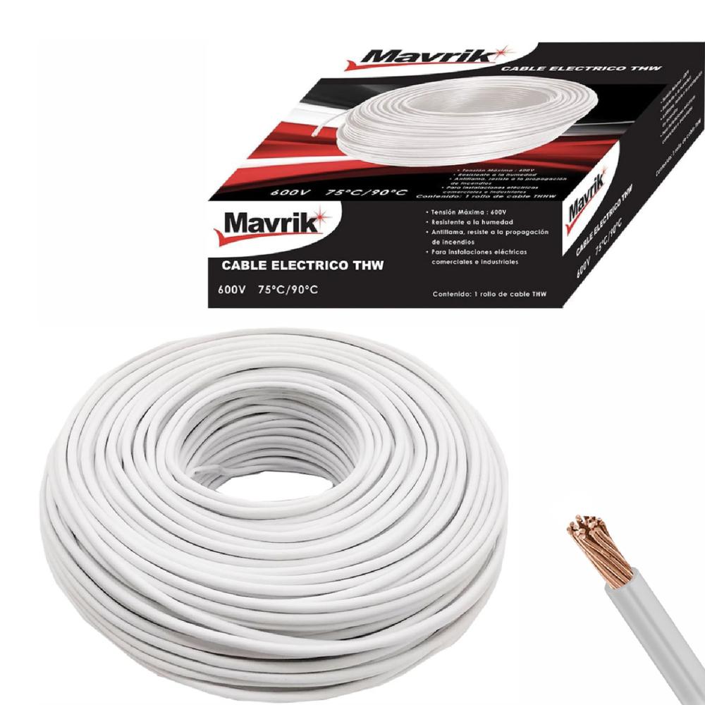 Cable Eléctrico Adir de Cobre Tipo Thw Cal.12  100 Mts Blanco