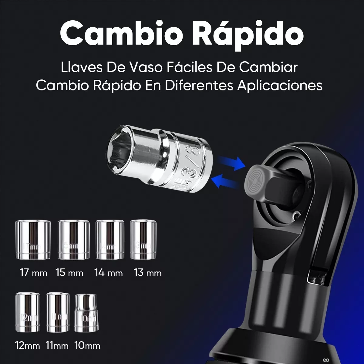 Foto 3 pulgar | Pistola De Impacto Llave Eléctrica Inalámbrica Con Dados 11 Pzs. Eo Safe Imports Esi-6273-1 Azul