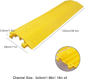 Foto 3 | Rampa Protector De Cable De Pvc 2 Canales Cable Antideslizante