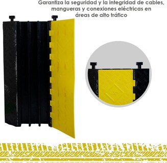 Foto 3 | Rampa Protector De Cable De Goma 3 Canales Cable Antideslizante
