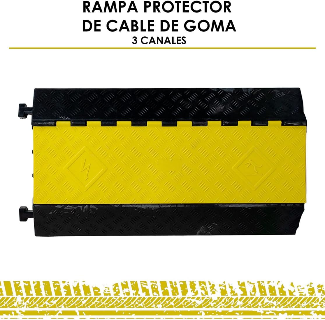 Foto 4 | Rampa Protector De Cable De Goma 3 Canales Cable Antideslizante