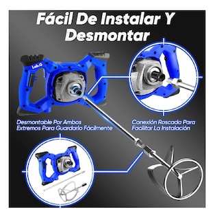 Foto 3 | Mezcladores De Pintura Eléctrica De Mortero 127v Azul