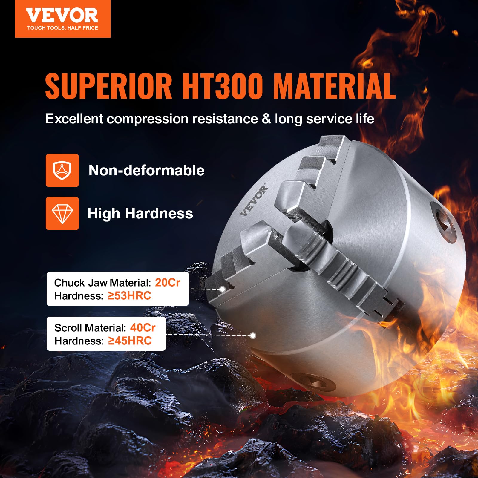 Foto 3 pulgar | Torno Vevor, 5 Pulgadas, Autocentrado, Rango De Sujeción De 2,5 A 125 Mm - Venta Internacional.