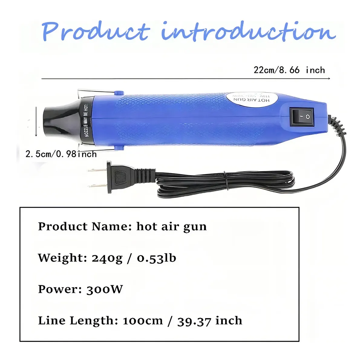 Foto 4 pulgar | Pistola De Calor Portátil  Belug Pistola De Aire Caliente Diy 300w Azul