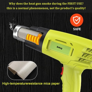 Foto 5 | Pistola De Calor Belug De 2000w Temperatura Regulable 4 Boquillas Verde Lima