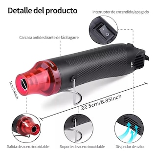 Foto 2 | Mini Pistola De Calor Lab.g 300w+530 Tubos Termorretráctiles Negro Rojo