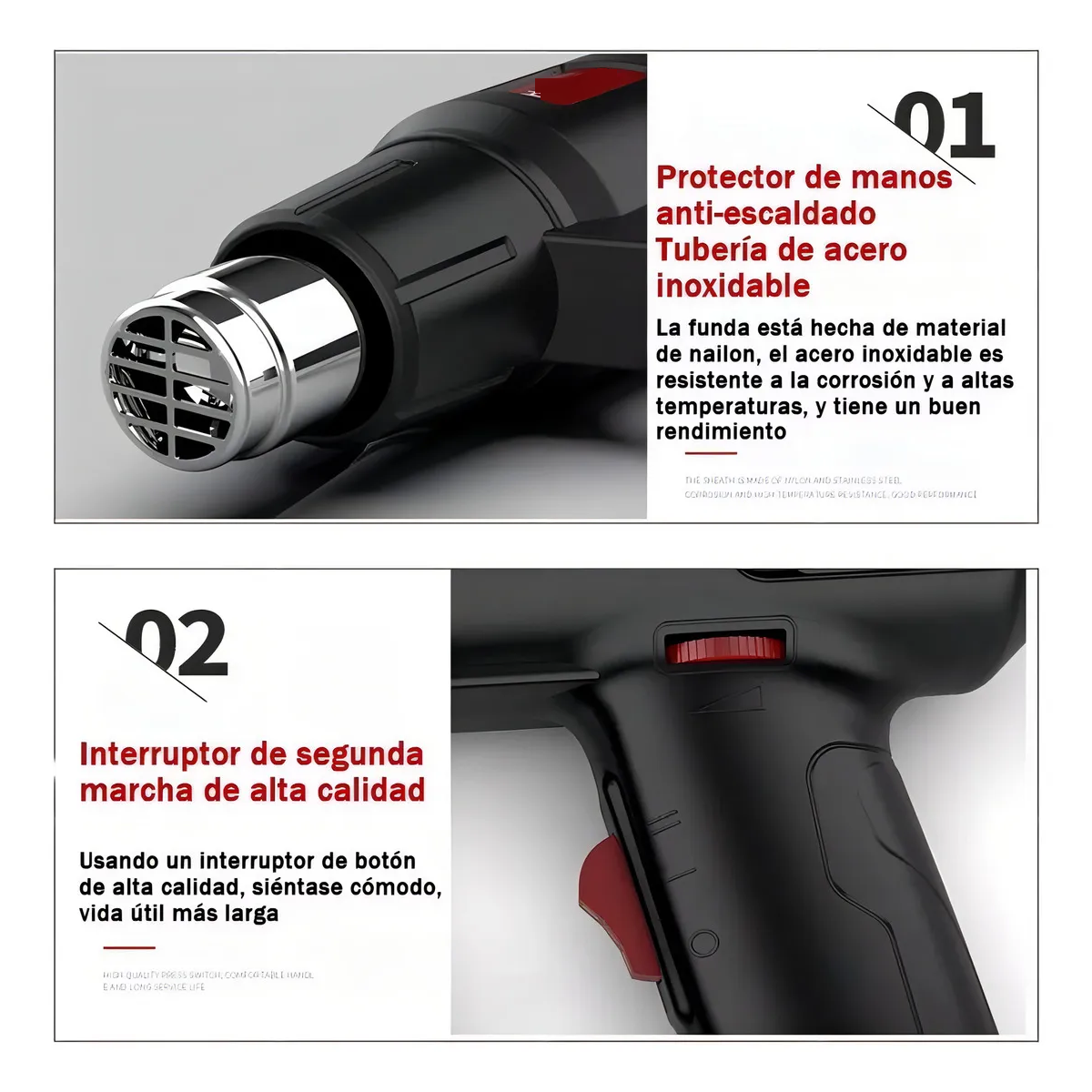 Foto 2 | Pistola De Calor  Lab.g 2000w Temperatura Regulable 10npz Egro