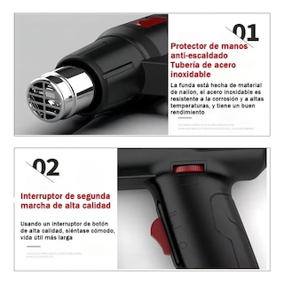 Foto 2 | Pistola De Calor Lab.g 2000w Temperatura Regulable 10npz Egro
