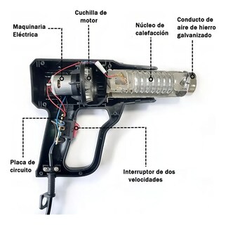 Foto 4 | Pistola De Calor Lab.g 2000w Temperatura Regulable 10npz Egro