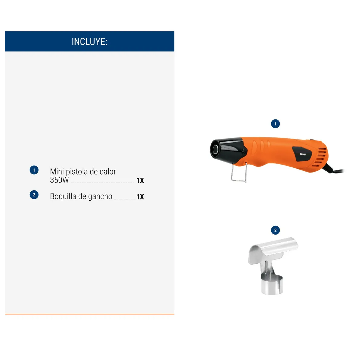 Foto 4 pulgar | Mini Pistola De Calor Belug 350 W Naranja