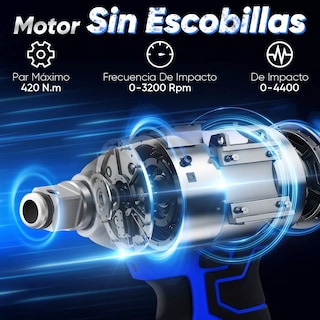 Foto 2 | Llave de Impacto Trinquete Inalámbrico Eo Safe Imports Esi-6275 color Azul