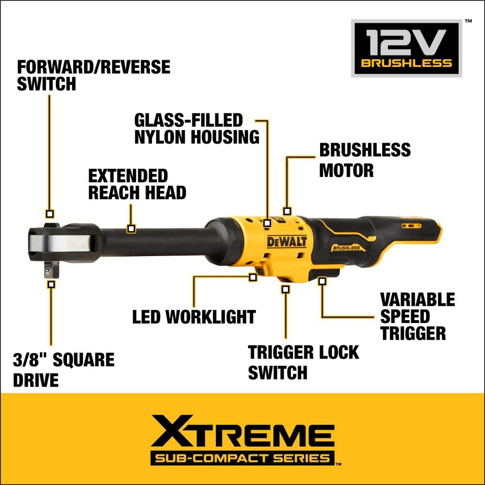 Foto 4 pulgar | Trinquete Inalámbrico Dewalt Xtreme 12v Max* Sin Escobillas De 3/8 Pulgadas - Venta Internacional.