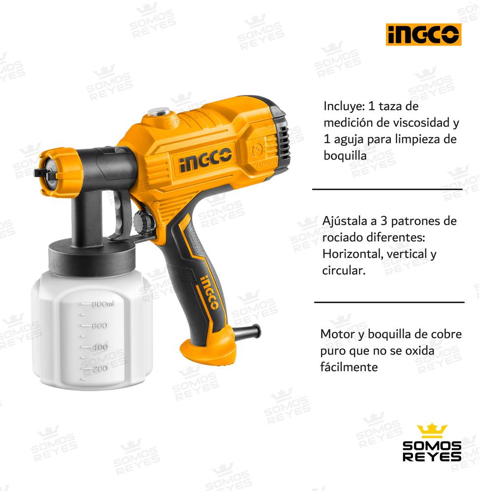 Foto 3 pulgar | Pistola Eléctrica para Pintar Ingco 110/120v 450w color Amarillo