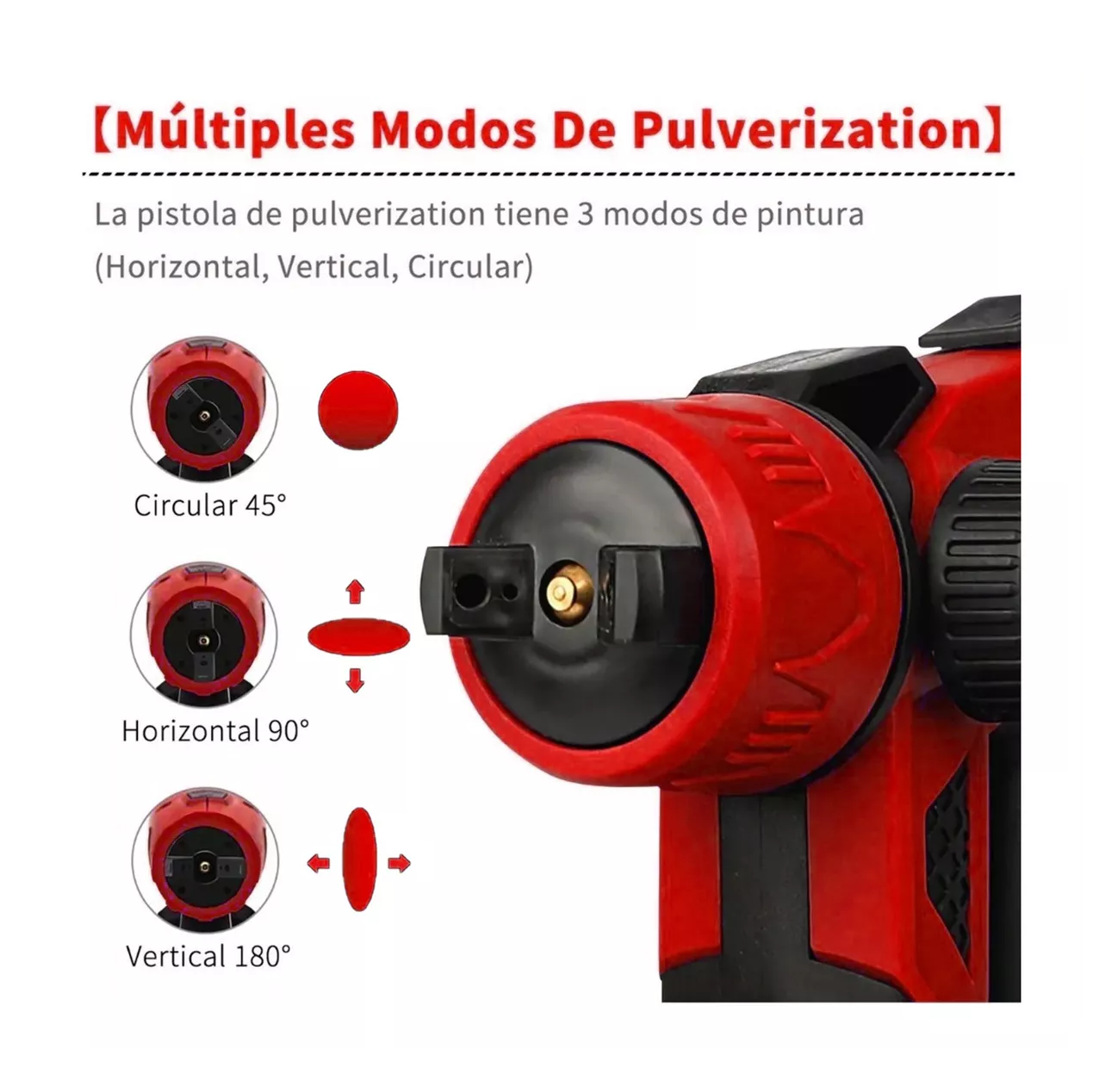 Foto 3 | Pistola Eléctrica para Pintar Belug color Rojo con 3 Modos de Pulverización + Accesorios