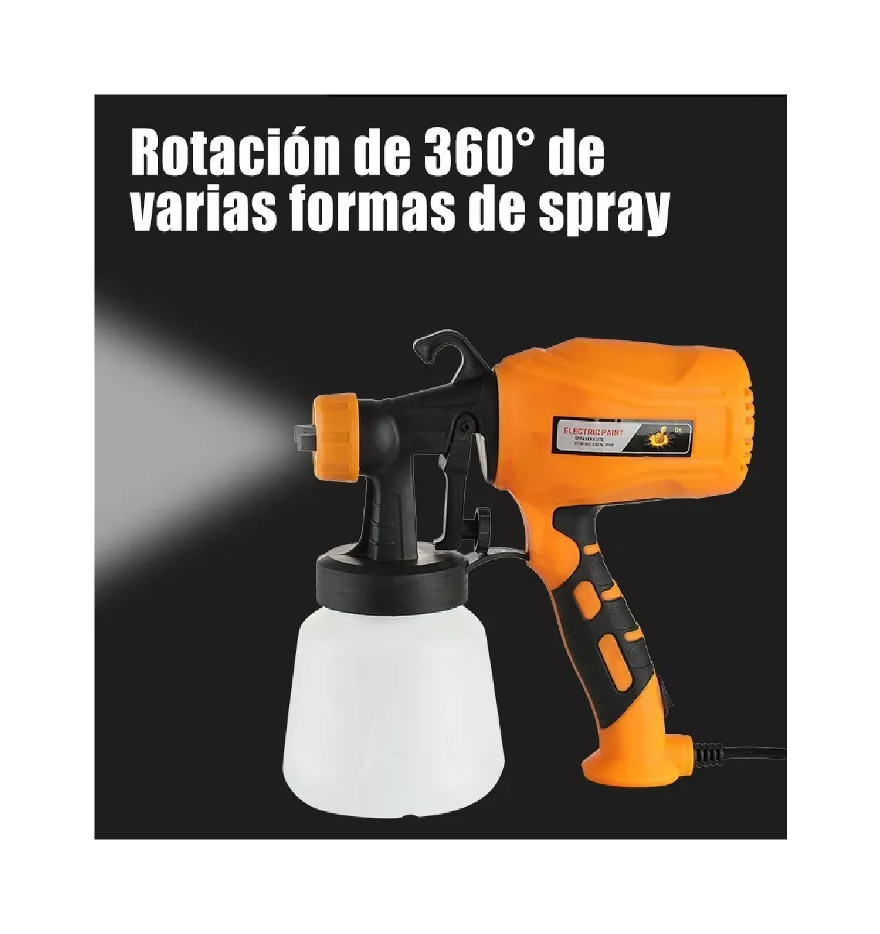 Foto 3 pulgar | Pulverizador de Acabado Fino color Naranja Paquete de 1 400 W 1200 ML