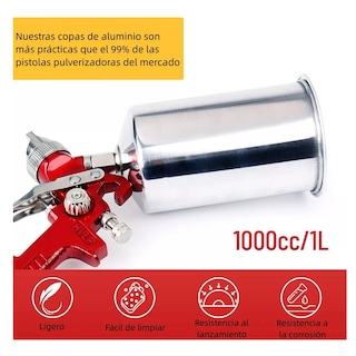 Foto 2 | Pistola Gravedad Pintura 1000ml Vaso Aluminio Para Auto Eo Safe Imports Esi-11330 Multicolor