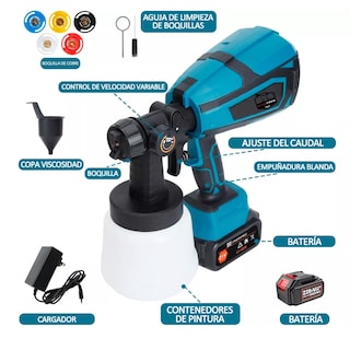 Foto 2 | Pistola Para Pintar Inalámbrico2 Pilas Eo Safe Imports Esi-13130 Azul