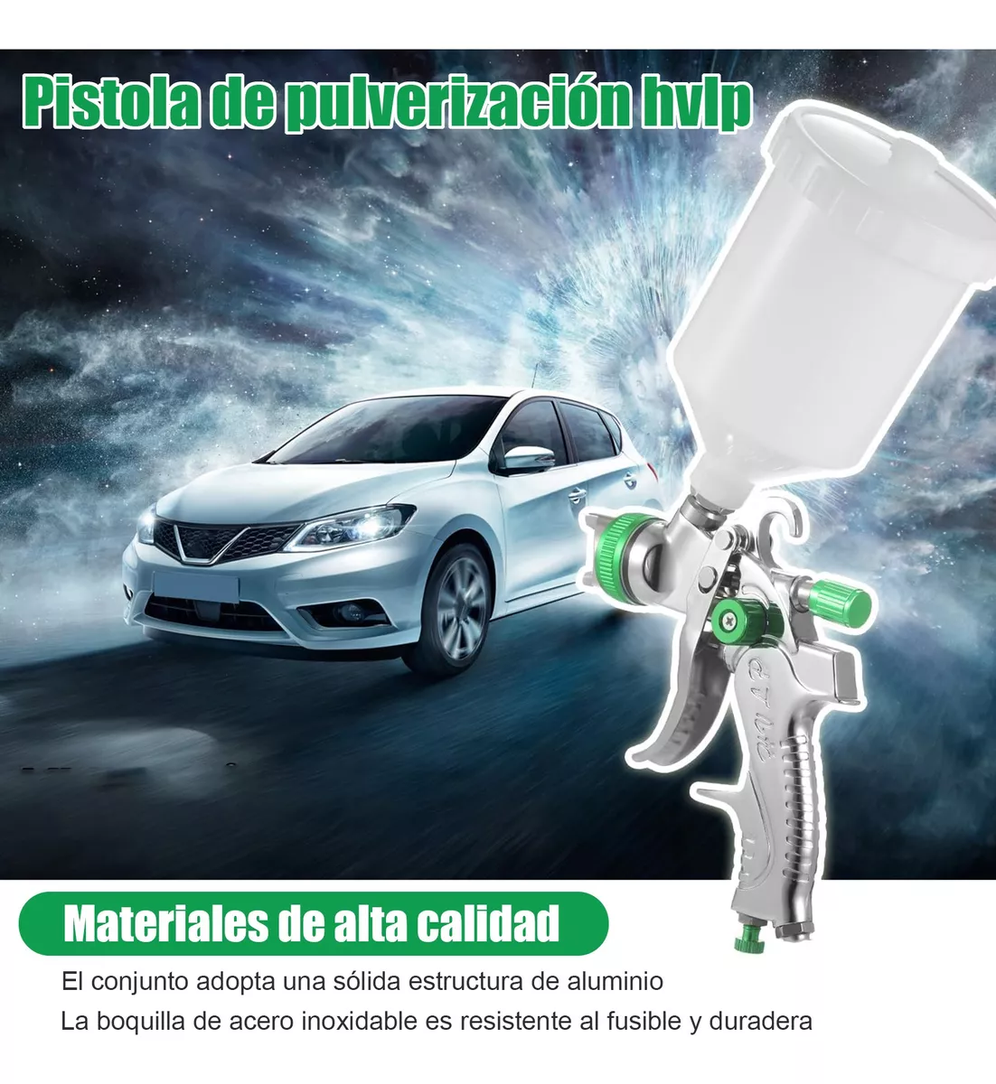 Foto 7 pulgar | Pistola Gravedad Pintura Automotriz Belug 600 ml 1,4/1,7/2,0 mm