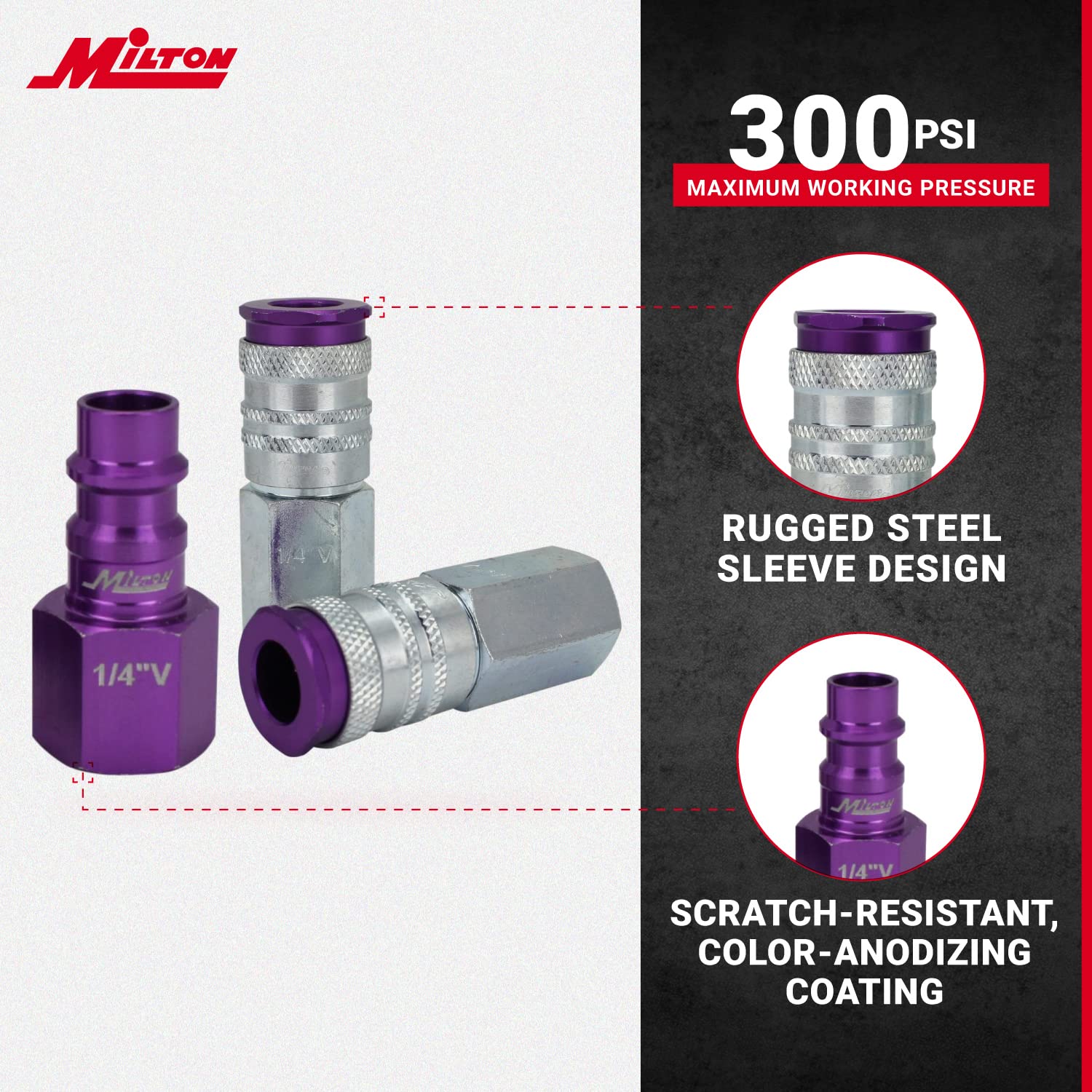 Foto 7 pulgar | Kit Milton S-314VKIT Hi-Flo V Estilo 1/4 Morado 14 Piezas - Venta Internacional