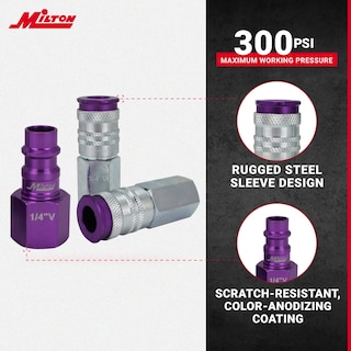 Foto 6 | Kit Milton S-314VKIT Hi-Flo V Estilo 1/4 Morado 14 Piezas - Venta Internacional