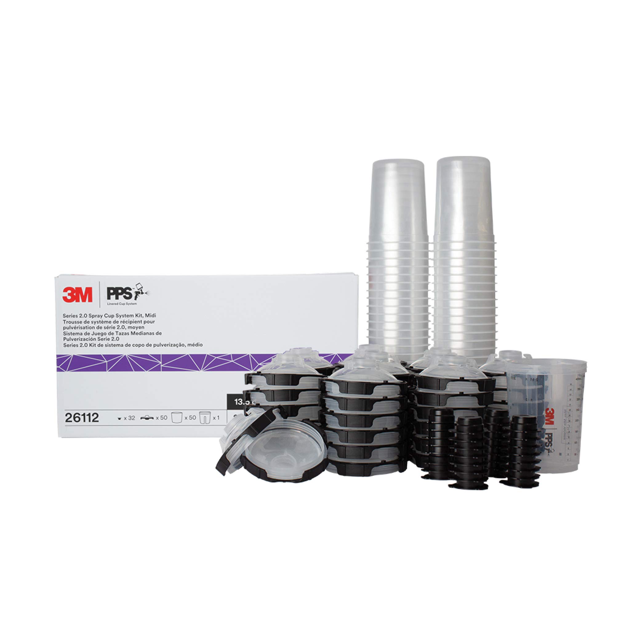 Foto 2 pulgar | Kit De Vasos Para Pistola Pulverizadora 3m Pps 2.0, 400 Ml, Con 50 Tapas Y Forros - Venta Internacional.