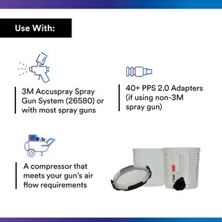 Foto 3 | Kit De Pistola Pulverizadora 3m 26000 Pps 2.0 Con Vaso De 650 Ml Y Forros De 650 Ml - Venta Internacional.