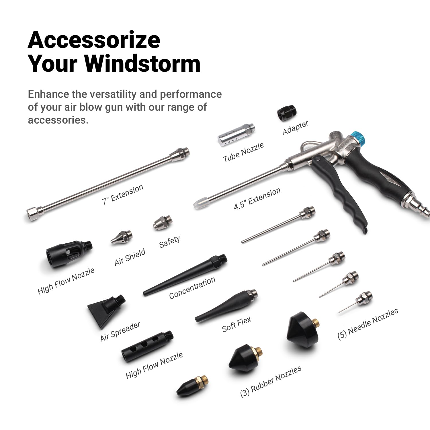 Foto 5 | Kit De Pistola Neumática Capri Tools, 2 Vías Ultimate, Con Boquillas, 19 Piezas - Venta Internacional.