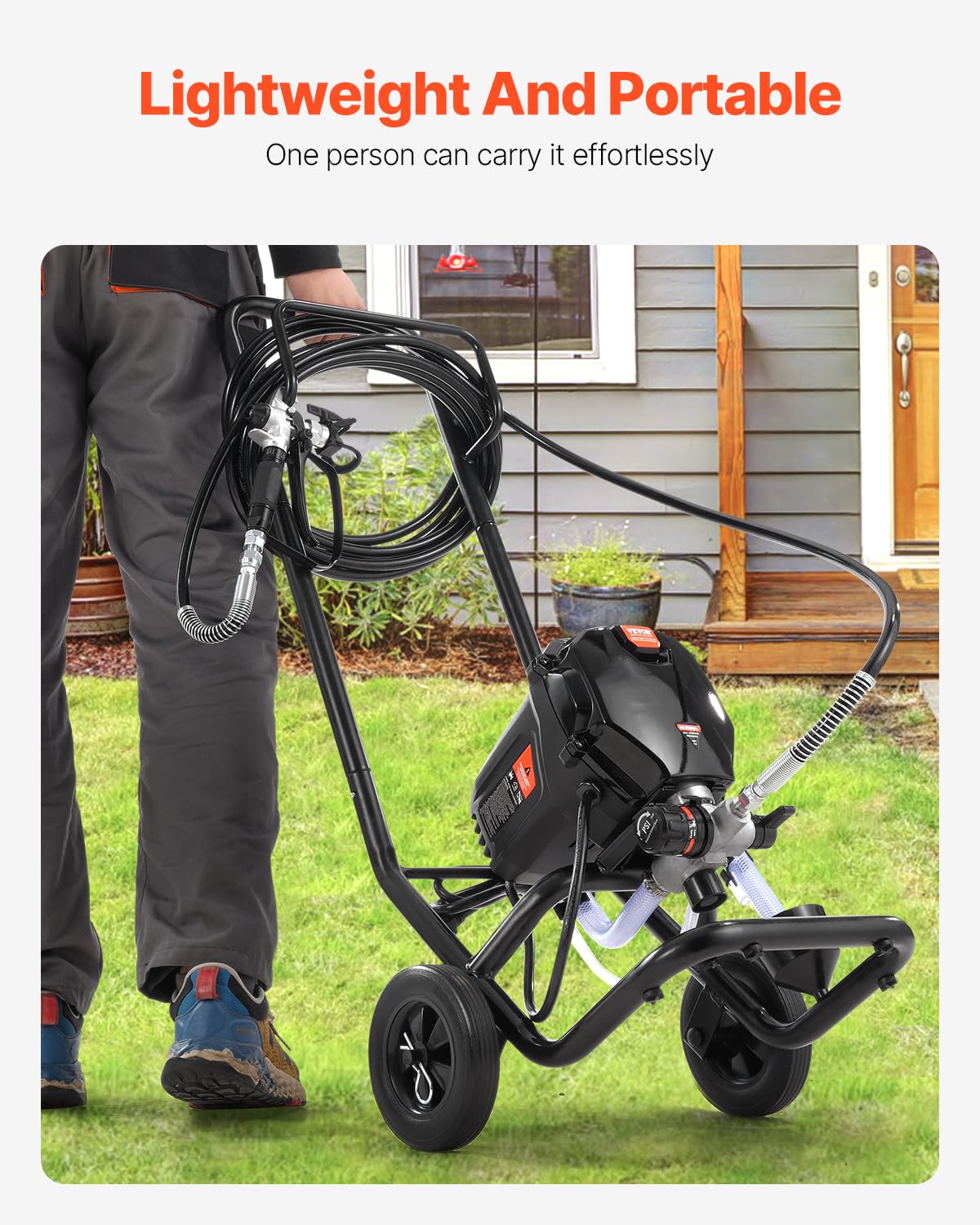 Foto 7 pulgar | Pulverizador De Pintura Eléctrico Vevor 750 W 3000 Psi Con Carrito Para El Hogar - Venta Internacional.