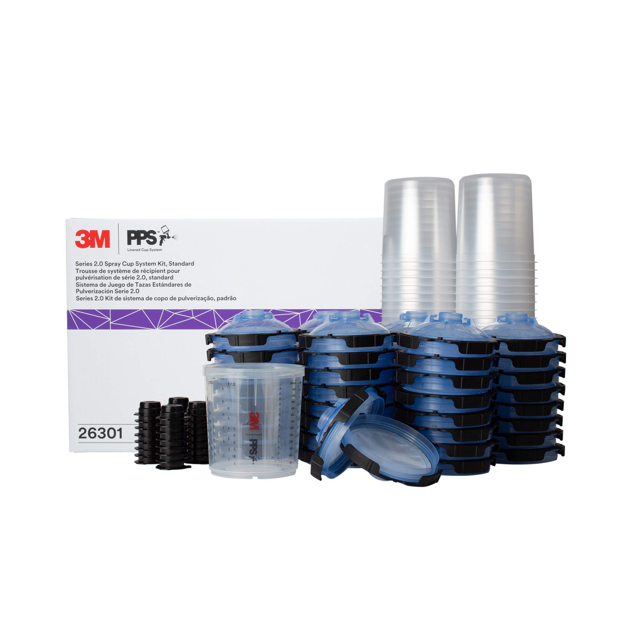 Foto 1 | Kit De Vasos Para Pistola Pulverizadora 3m Pps 2.0, 650 Ml, Con 50 Tapas Y Forros - Venta Internacional.