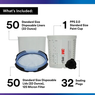 Foto 2 | Kit De Vasos Para Pistola Pulverizadora 3m Pps 2.0, 650 Ml, Con 50 Tapas Y Forros - Venta Internacional.