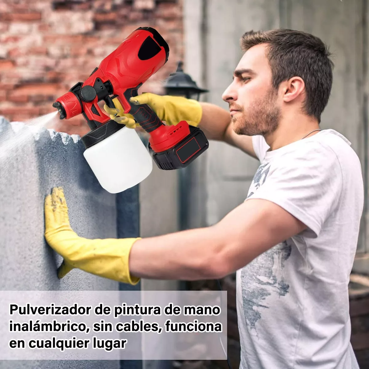 Foto 4 pulgar | Pistola para Pintar Eo Safe Imports Esi-7191 Pulverizador Pintura Inalámbrico 800 ml Rojo