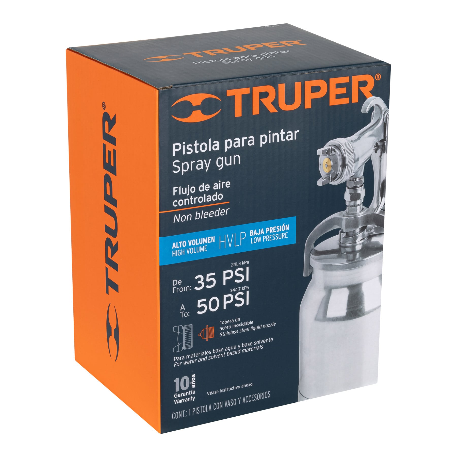 Foto 4 pulgar | Pistola P/pintar Succion Hvlp  Truper Pipi-330 Color Plata Vaso Aluminio 1.4 Mm