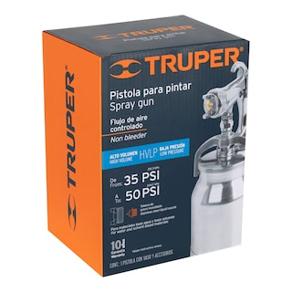 Foto 3 | Pistola P/pintar Succion Hvlp Truper Pipi-330 Color Plata Vaso Aluminio 1.4 Mm