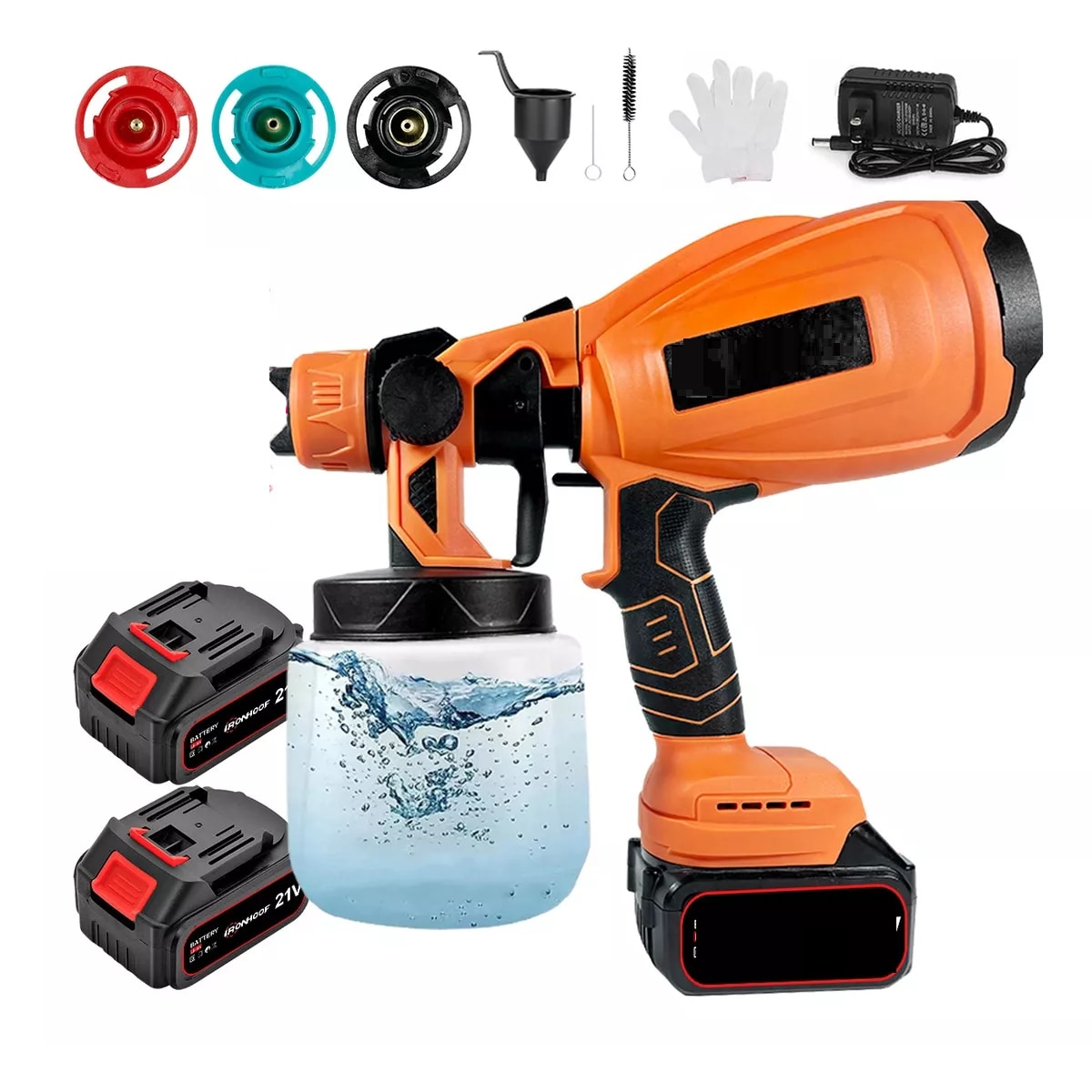 Pistola Para Pintar Inalámbrica Pulverizador Pintura Eo Safe Imports Esi-13129 Naranja $1,369