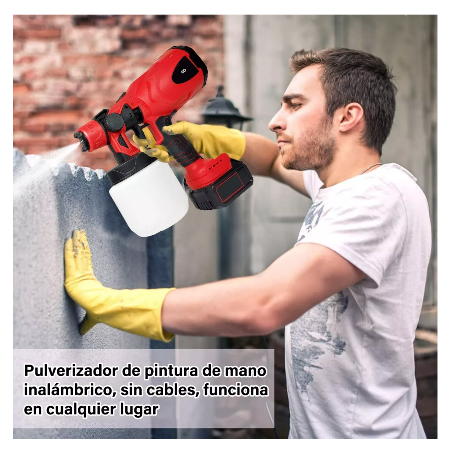 Foto 4 pulgar | Pistola Para Pintar Pulverizador Pintura Inalámbrico 800ml Eo Safe Imports Esi-7191-1 Rojo