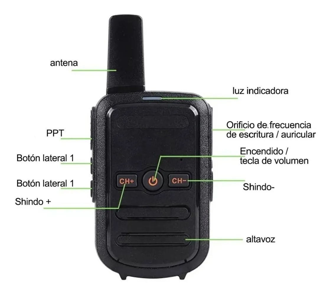 Foto 3 | Dos Radios Walkie Talkie Recargable Altavoces con Micrófono