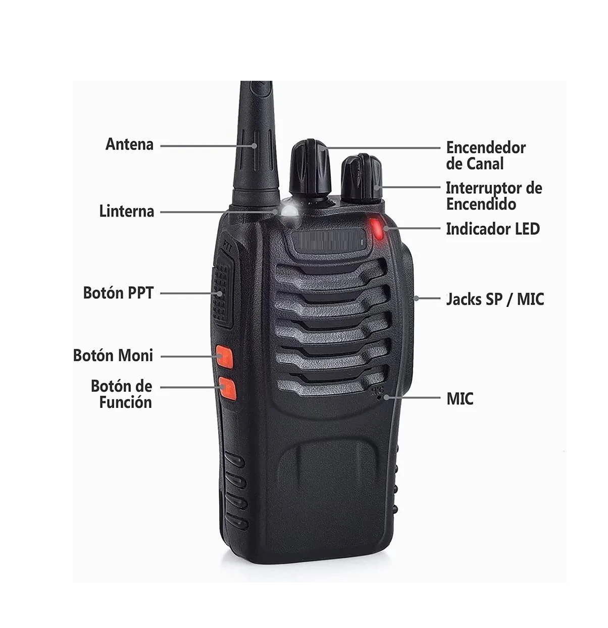 Foto 3 pulgar | Set De Radios Uhf Con Manos Libres Eo Safe Impoprts Bf-888s Negro