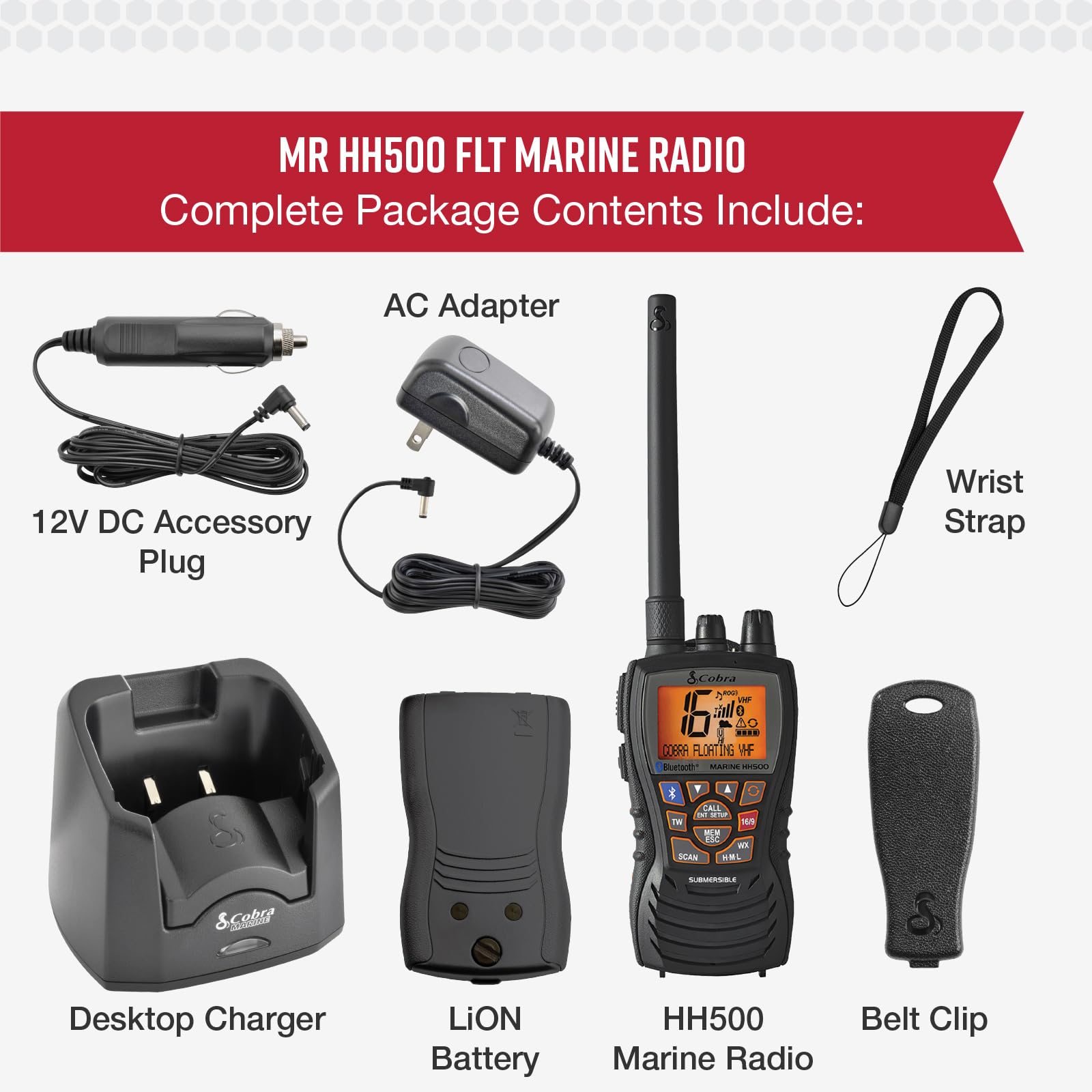 Foto 7 | Radio Vhf Flotante Portátil Cobra Mr Hh500 Flt Bt 6w - Venta Internacional.
