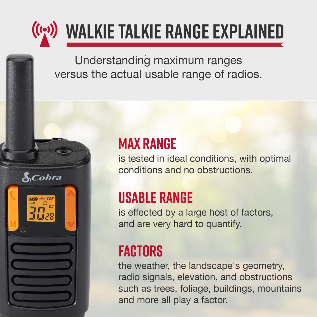 Foto 3 pulgar | Walkie Talkies Cobra Rx180, 18 Millas, Largo Alcance, Paquete De 2, Naranja - Venta Internacional.