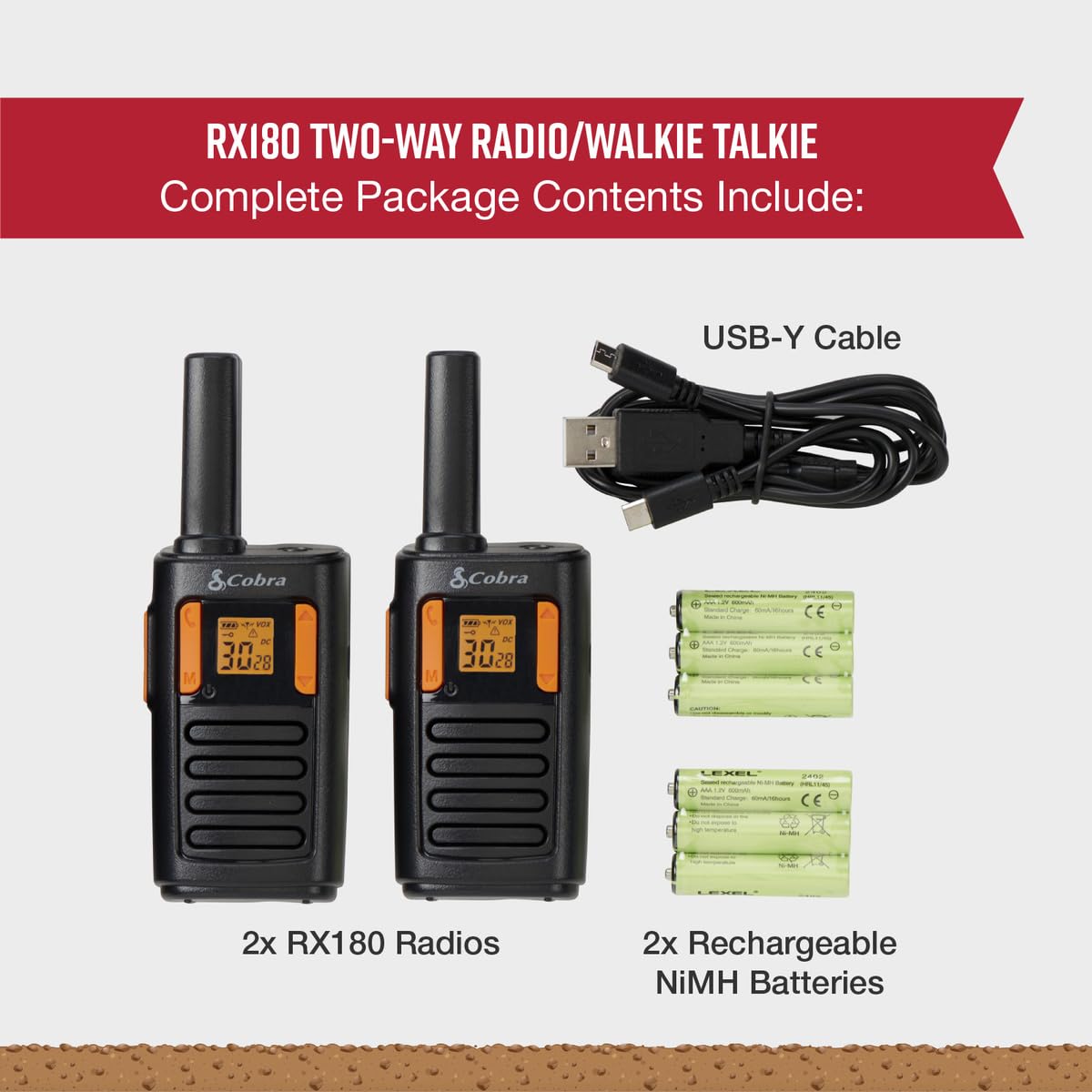 Foto 8 pulgar | Walkie Talkies Cobra Rx180, 18 Millas, Largo Alcance, Paquete De 2, Naranja - Venta Internacional.