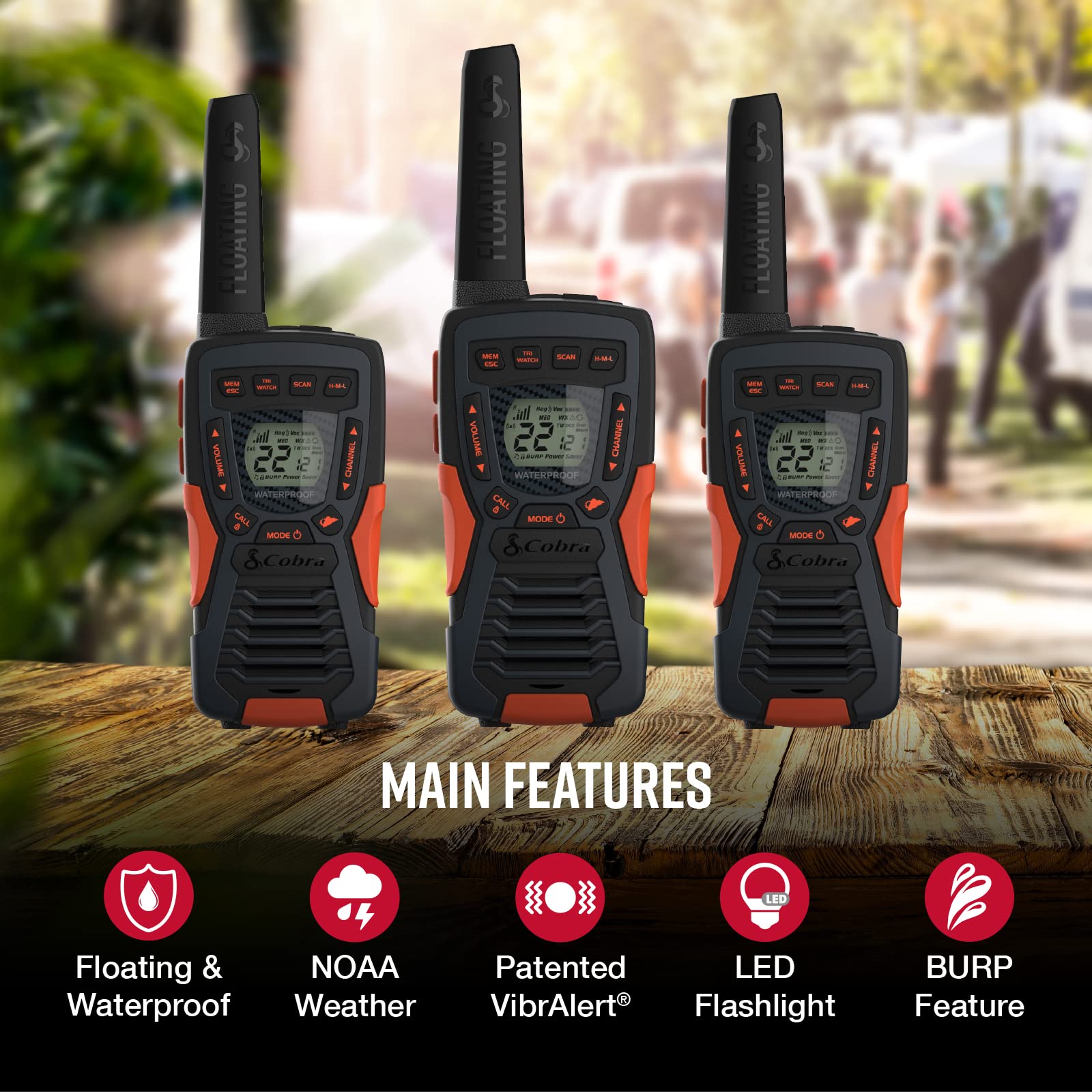 Foto 4 pulgar | Radios Bidireccionales Cobra Cxt10953ph-m Impermeables A 40 Millas, Paquete De 3 - Venta Internacional.